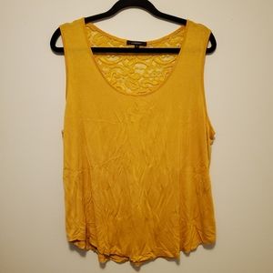 Lace backed tank top